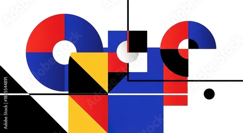 Dynamic abstract geometry showcases a modern, vibrant, and bold design ideal for creative projects needing a retro yet contemporary artistic flair