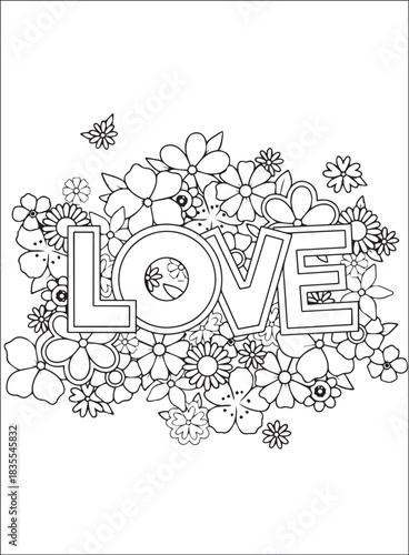 Valentines coloring Page - valentines day, love, heart, hearts, romance, romantic, couple