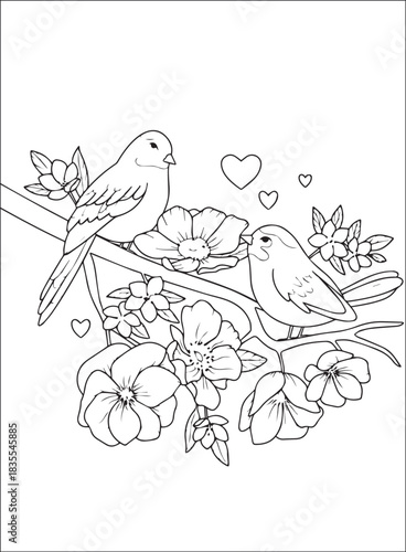 Valentines coloring Page - valentines day, love, heart, hearts, romance, romantic, couple