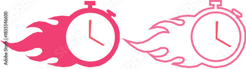 Set Of Clock in Diffrent Motion Style. Silhouette vector