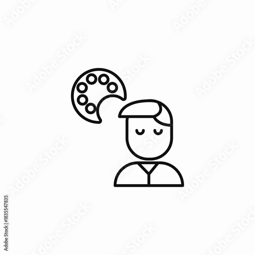 artistic mind creativity icon sign vector