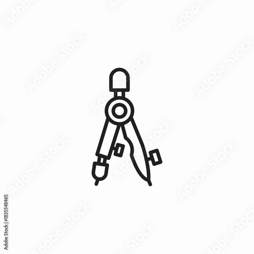 drawing compass tool icon sign vector