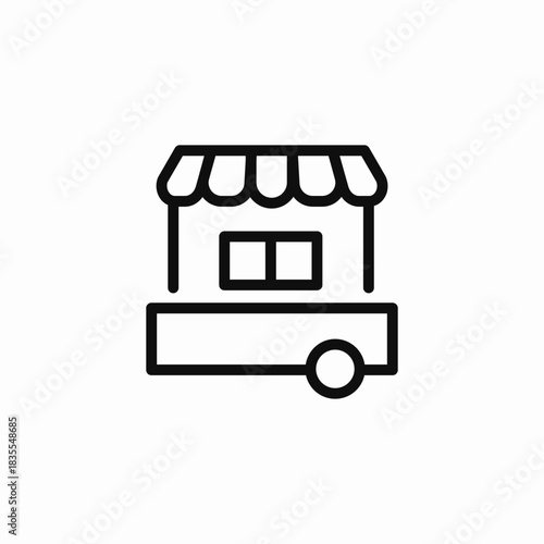 food cart stand icon sign vector