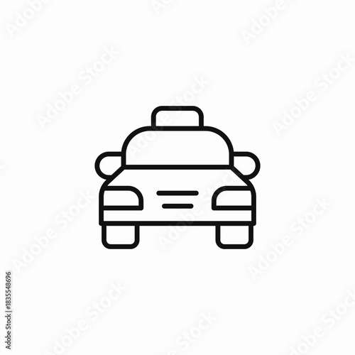 front view taxi icon sign vector