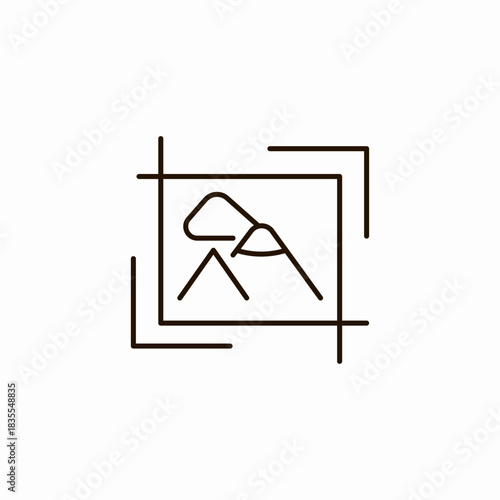 landscape photo cropping icon sign vector