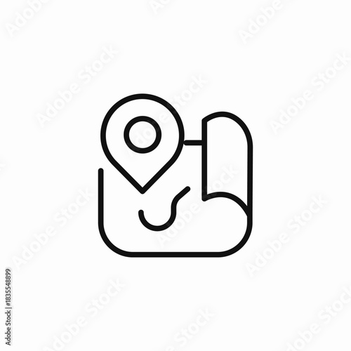 map with location pin icon sign vector