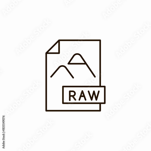 raw file image icon sign vector