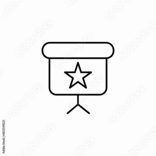 star on whiteboard icon sign vector