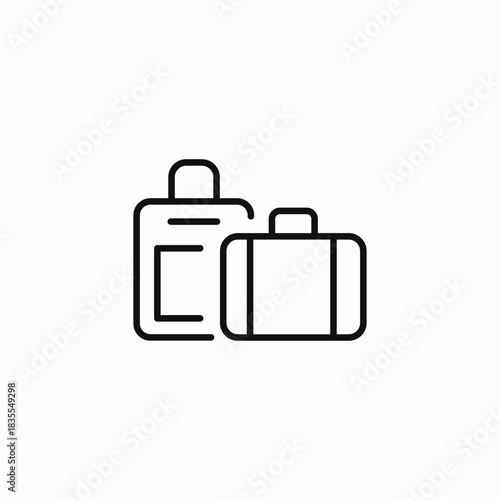 two travel suitcases icon sign vector