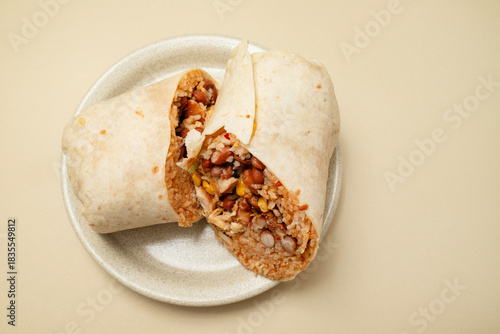 Traditional Mexican Food - Burrito, on dish