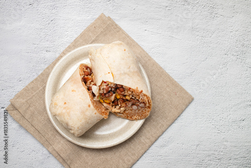 Traditional Mexican Food - Burrito, on dish