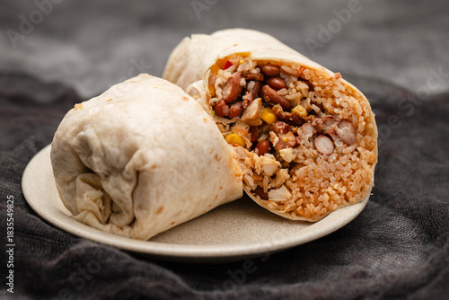 Traditional Mexican Food - Burrito, on dish