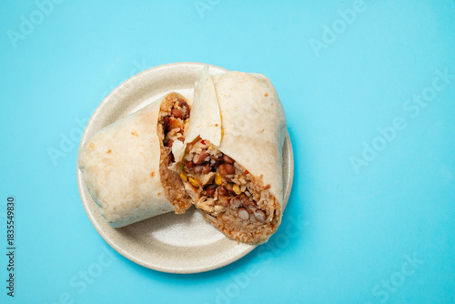 Traditional Mexican Food - Burrito, on dish