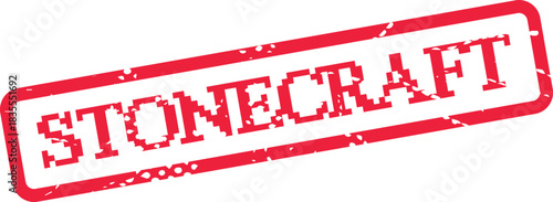 A vibrant red STONECRAFT stamp offers a distinct distressed texture for official notices
