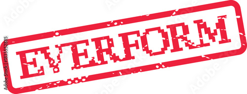 Everform Red Grungy Rubber Stamp for Document Validation and Corporate Identity