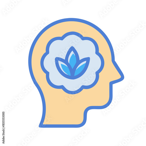Mental clarity: Illustration showing a mind with floral elements promoting growth