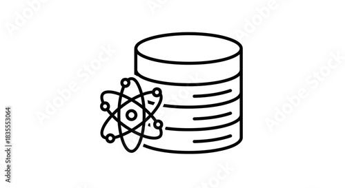 Atomic Database Icon Line Art