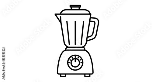 Kitchen Blender Appliance Line Art Icon with Dial Control