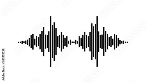 Black Sound Waveform Audio Signal Icon Illustration