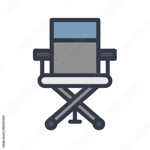 Simple Director's Chair Illustration on Black Background for Theatrical and Cinematic Concepts