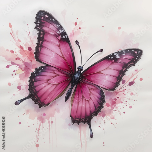 butterfly on pink background