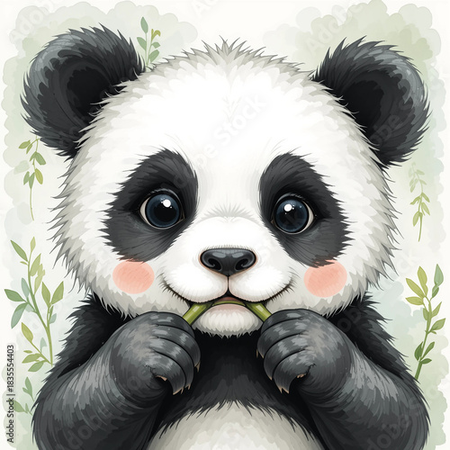 panda with bamboo