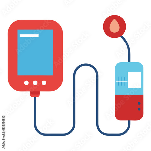 Medical infusion device and blood bag illustration