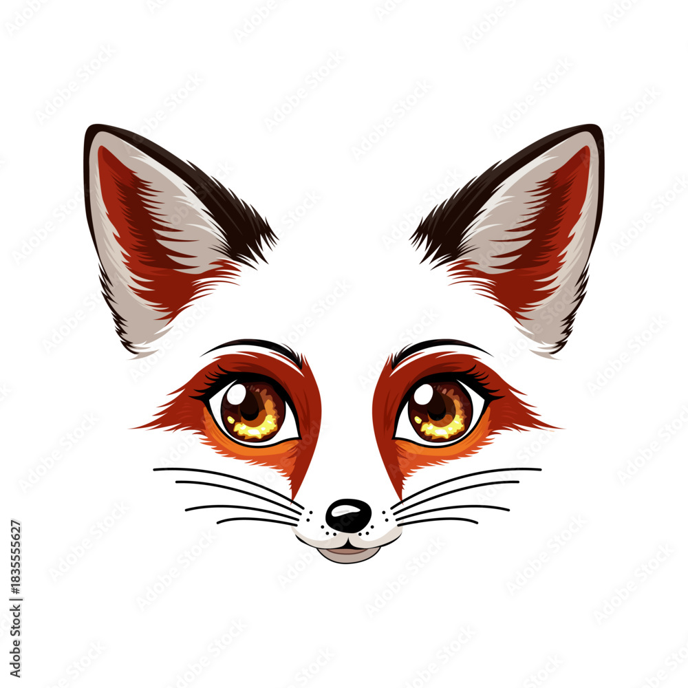 Fototapeta premium Flat Design Fox Illustration – Cute Minimal Animal Vector