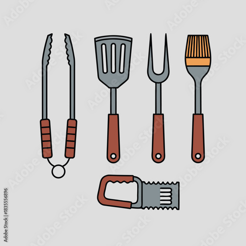 Barbecue tools set for grilling and cooking.