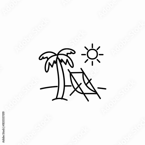 beach palm sun icon sign vector