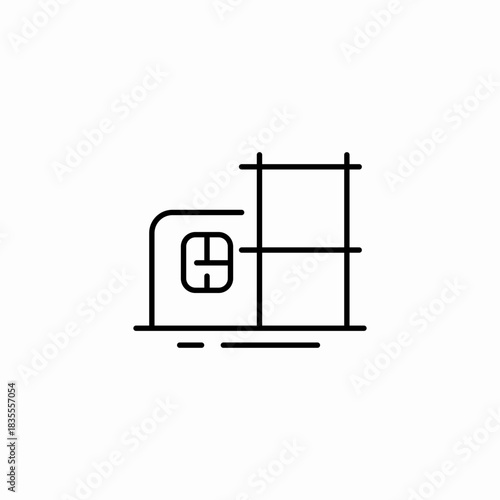 building construction plan icon sign vector