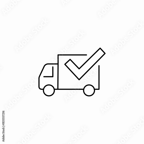 delivery truck completed icon sign vector