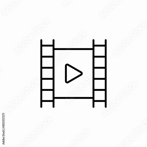 film strip playback icon sign vector