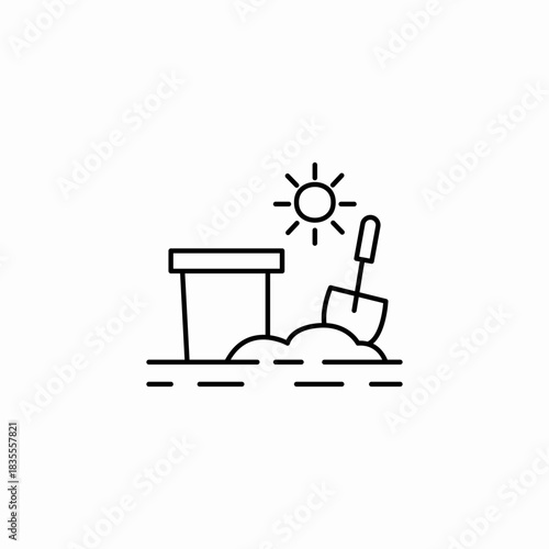 sand bucket shovel icon sign vector
