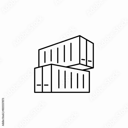 stacked cargo containers icon sign vector