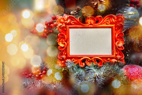 Christmas card with free space for text