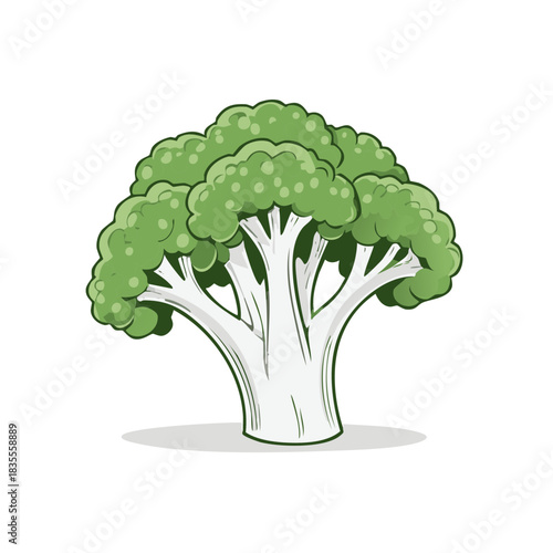 Broccoli Isolated Artistic Illustration, Green Healthy Food Ingredient, Isolated Vegetable Icon