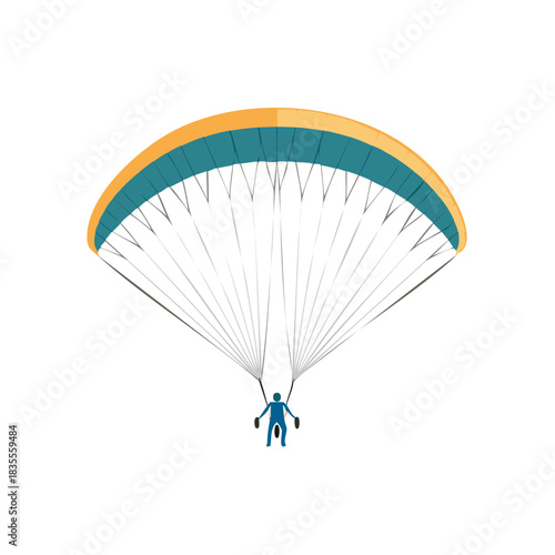 Dynamic paraglider with person vector graphic for extreme sport and adventure concept