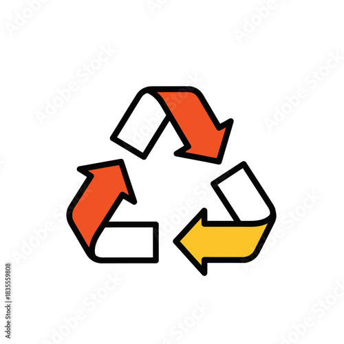 Embrace sustainability with this vibrant recycling symbol, a visual call to action for eco-conscious projects and environmentally friendly marketing campaigns