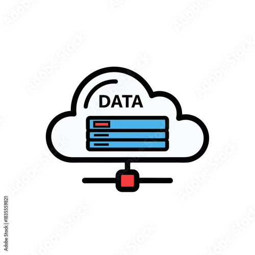 Secure cloud data storage solution for modern business with scalable server architecture and reliable network connections, ensuring data integrity and accessibility