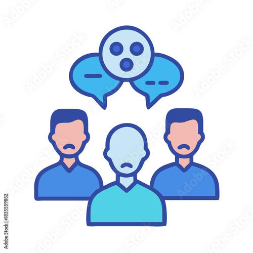 Negative feedback stock image displaying dissatisfied people and negative comments