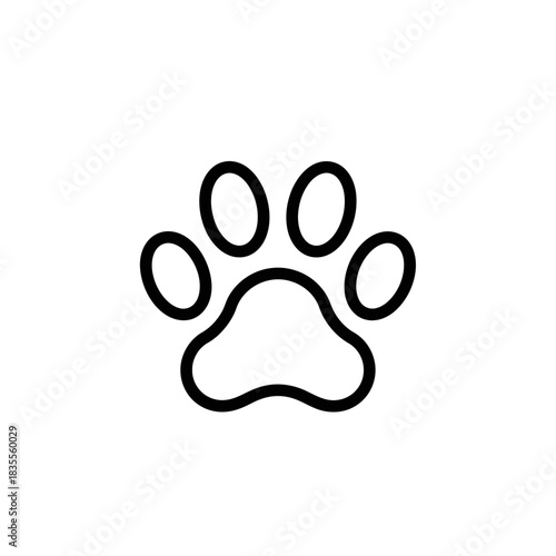 Simple paw icon perfect for veterinary clinic branding and all animal themed designs creates a friendly and welcoming impression for pet lovers everywhere