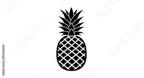 A simple and elegant black pineapple silhouette icon on a clean white background Vector