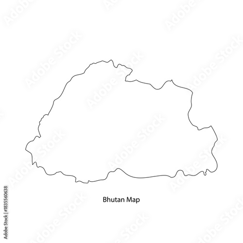 Bhutan Map Outline Vector Icon