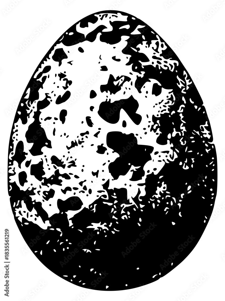 Naklejka premium Speckled Egg Vintage Food Engraving