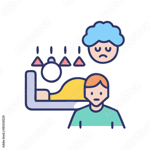 Vector art portraying grief and the complexities of bereavement, support and empathy