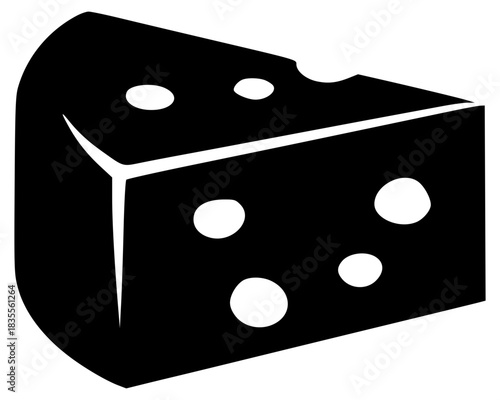 Cheese Block Black Silhouette Icon