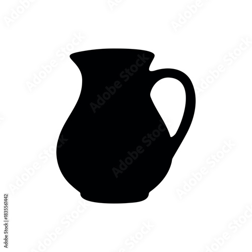 Terracotta Jug Mug silhouette vector flat illustration design.
