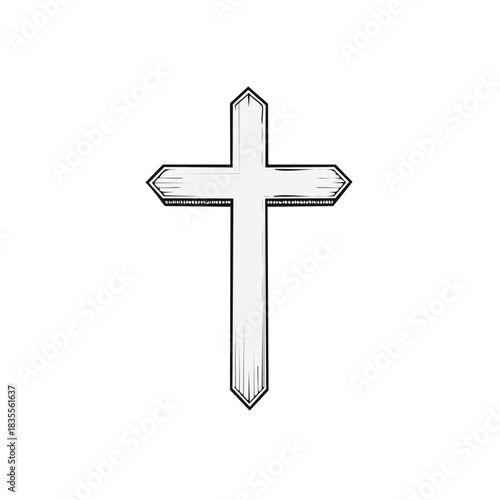 Stylized Christian Cross Icon Simple Graphic Design
