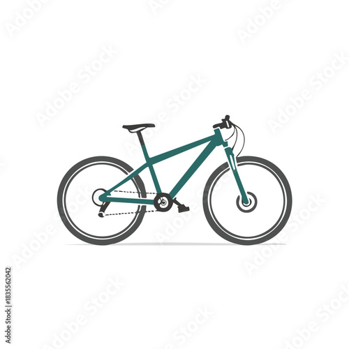 Teal bicycle illustration, simple vector graphic of a sport bike, outdoor activity concept design